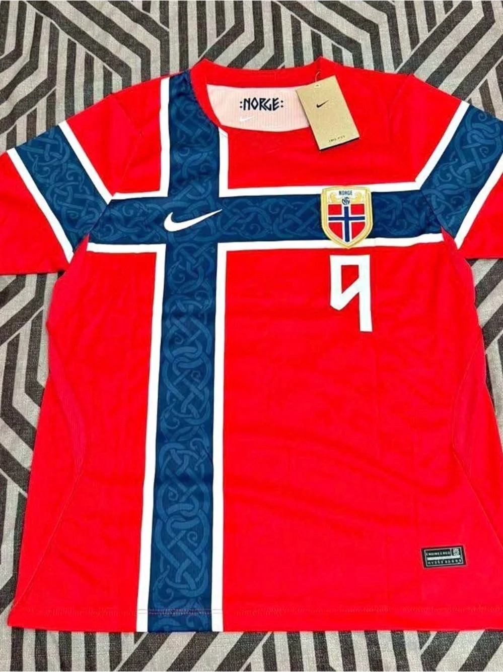 Nike Red Jersey with Navy Cross Accent and White Details